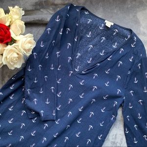 JCrew Linen Tunic Anchor Shirt ⚓️